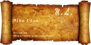 Miks Liza névjegykártya